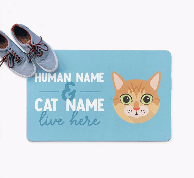 Human & Cat Name: Personalised {breedFullName} Doormat